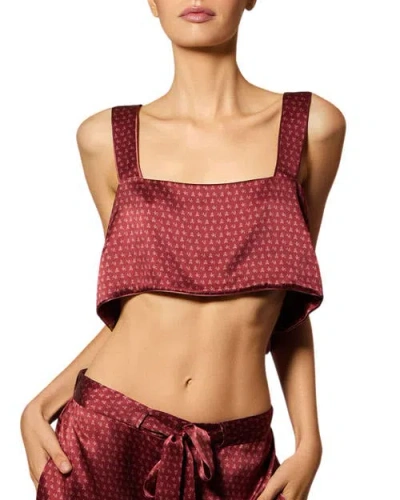 Kiki De Montparnasse Silk Lounge Moi Et Toi Bandeau In Burgundy