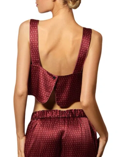 Kiki De Montparnasse Silk Lounge Moi Et Toi Bandeau In Burgundy