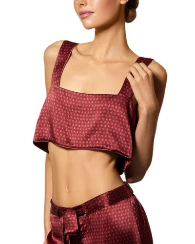 Kiki De Montparnasse Silk Lounge Moi Et Toi Bandeau In Burgundy