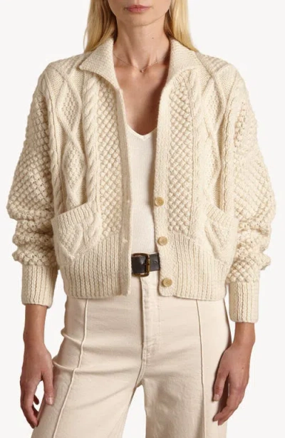 Oyun Cable Stitch Bomber Jacket In White