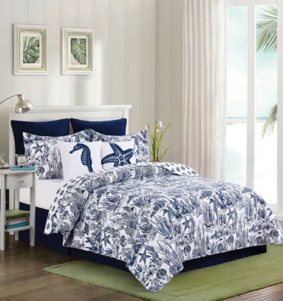 C & F Home C&f Home Reef Shores Beach Coastal Cotton Quilt Set In Blue