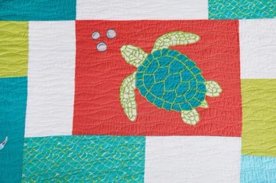 C & F Home C&f Home Santorini Coastal Beach Patchwork Embroidered And Applique Cotton Quilt Set In Multi