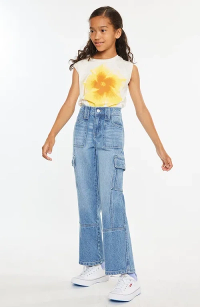 Kancan Bay High Rise Slim Straight Cargo Pants In White