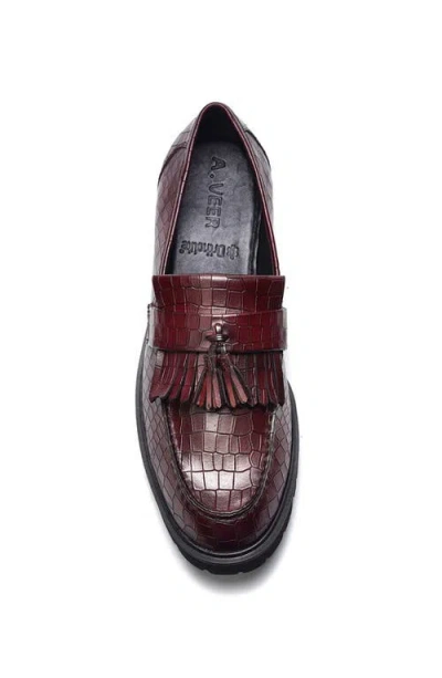 A. Veer Dante Tassel Loafer In Burgundy