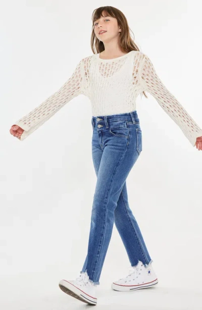 Kancan Auburn High Rise Slim Straight Jeans In White