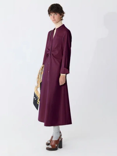 Callas Milano Genny Longsleeve Shirtdress In Purple
