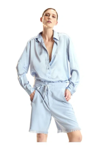 Cynthia Rowley Tuxedo Stripe Shorts In Blue