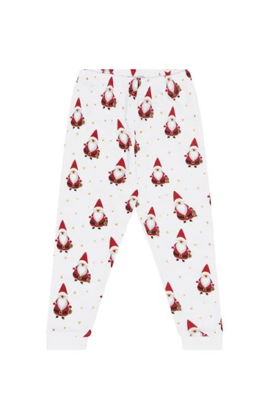 Nellapima Pima Cotton Santa Print Pajama In White