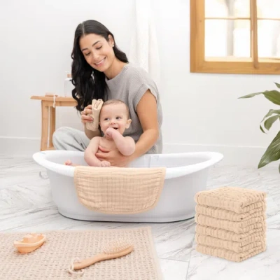 Comfy Cubs Muslin Washcloths In Neutral