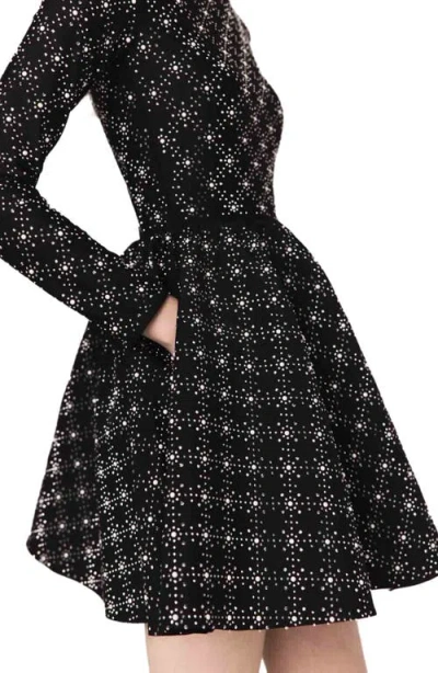 Maje Pearl And Rhinestone Skater Dress In Black