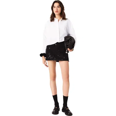 Maje Ipenoir Embroidered Skort In Black