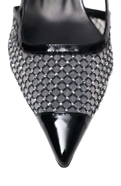 Maje Rhinestone Mesh Pumps In Black