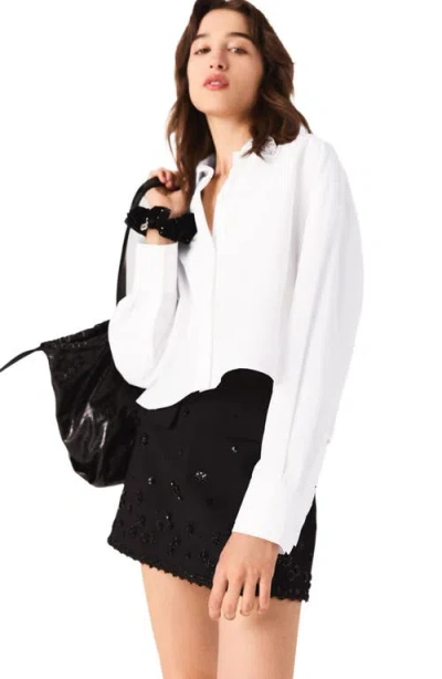 Maje Ipenoir Embroidered Skort In Black