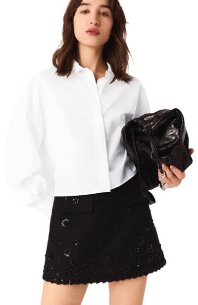 Maje Ipenoir Embroidered Skort In Black