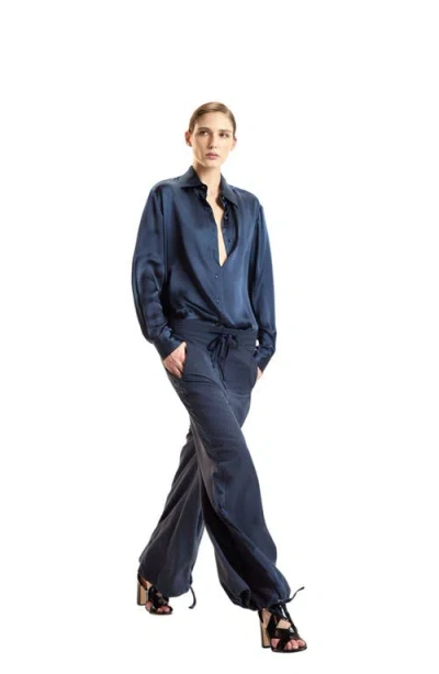 Cynthia Rowley Pinstripe Cargo Pants In Gray