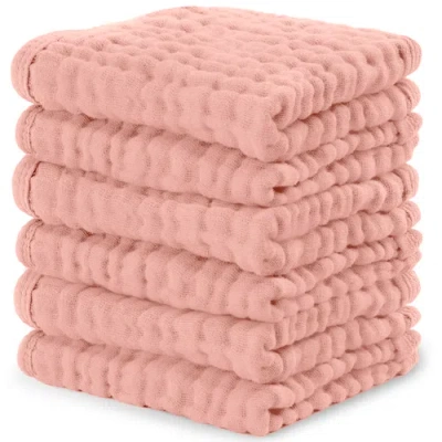 Comfy Cubs Muslin Washcloths In Pink