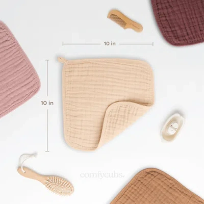 Comfy Cubs Muslin Washcloths In Neutral