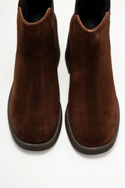 Forever & Always Shoes Lysa Leather Platform Boot In Brown