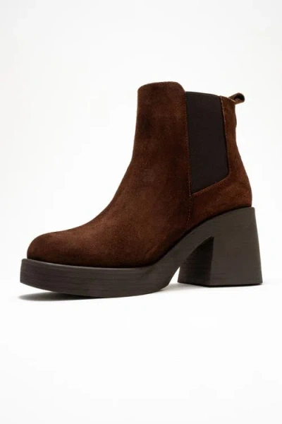 Forever & Always Shoes Lysa Leather Platform Boot In Brown