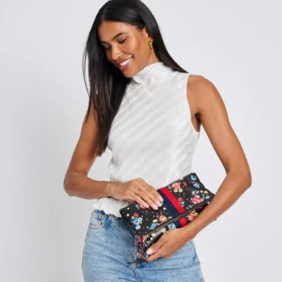Moda Luxe Jules Print Clutch In Black