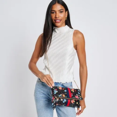 Moda Luxe Jules Print Clutch In Black