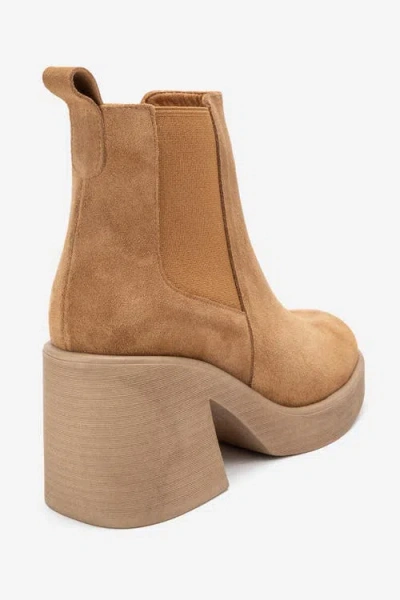 Forever & Always Shoes Lysa Leather Platform Boot In Neutral