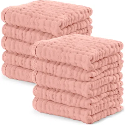 Comfy Cubs Muslin Washcloths In Pink