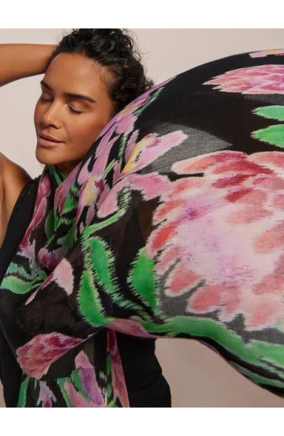 Tori Richard Fleur De Lei Scarf In Gray