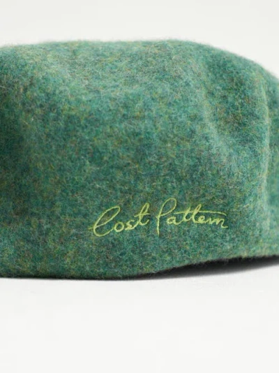 Lost Pattern Nyc "bon Chic" Wool Beret In Green