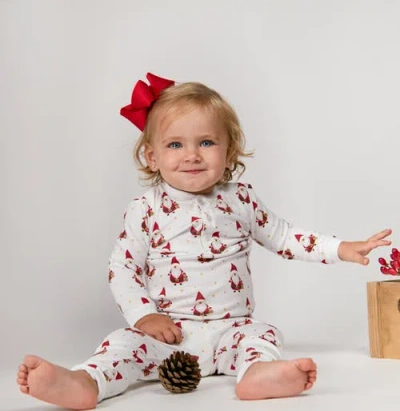 Nellapima Pima Cotton Santa Print Pajama In White