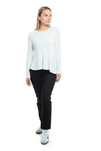 Wilt Clothing Round Neck Long Sleeve Tee With Asymmetric Hem & Body Seams In Black