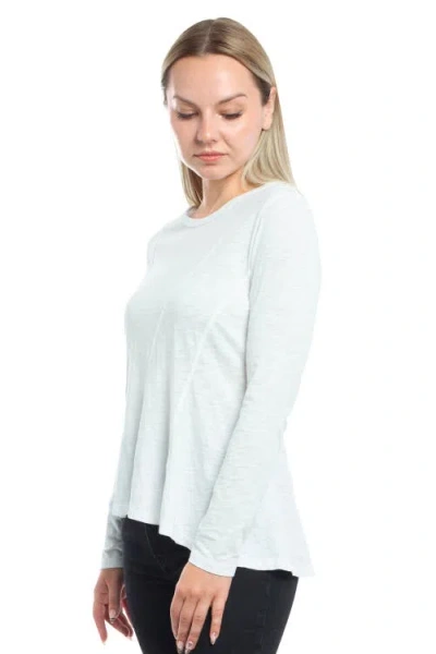 Wilt Clothing Round Neck Long Sleeve Tee With Asymmetric Hem & Body Seams In Black