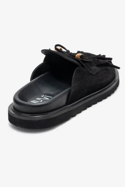 Forever & Always Shoes Carol Tassel Leather Mule In Black