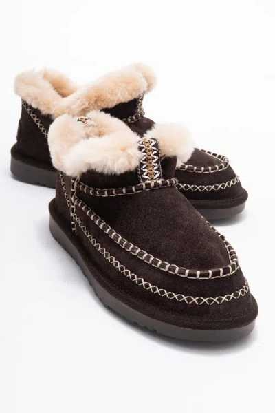 Forever & Always Shoes Darel Leather Ankle Boot In Brown