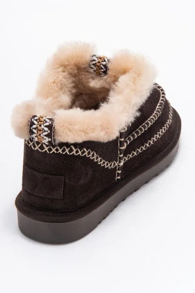 Forever & Always Shoes Darel Leather Ankle Boot In Brown