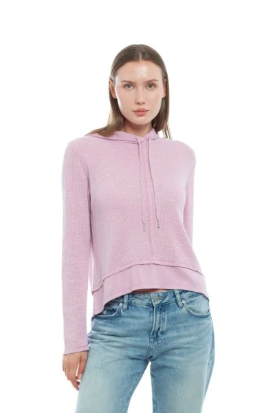 Wilt Clothing Long Sleeve Double Peplum Hoodie In Pink