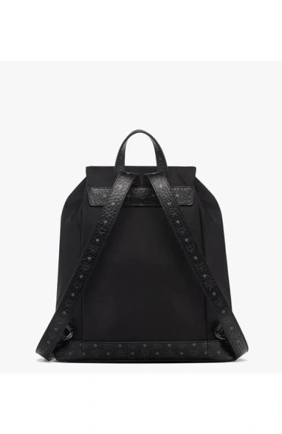 Mcm Straps Adjustable Buckle Front Pockets Top Handle In Black