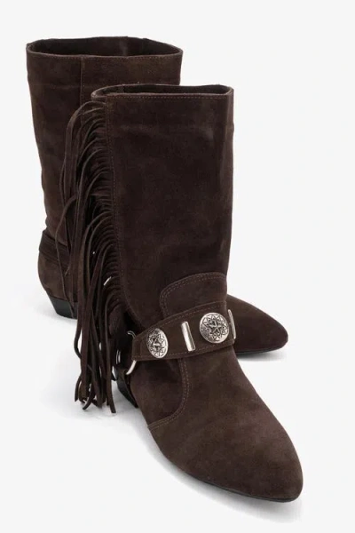 Forever & Always Shoes Selora Leather Buckle Western Boot In Brown