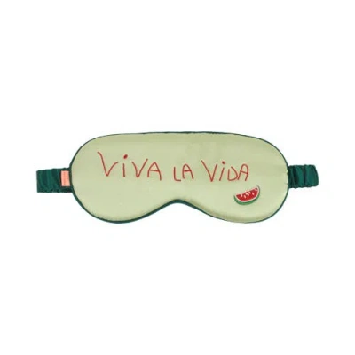 Lost Pattern Nyc Silk Sleep Eye Mask In Green
