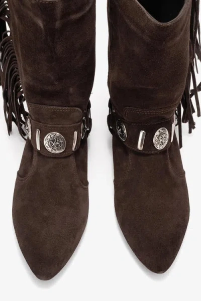 Forever & Always Shoes Selora Leather Buckle Western Boot In Brown