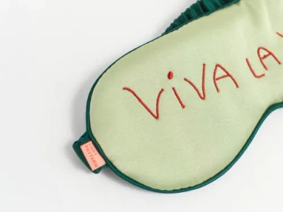 Lost Pattern Nyc Silk Sleep Eye Mask In Green