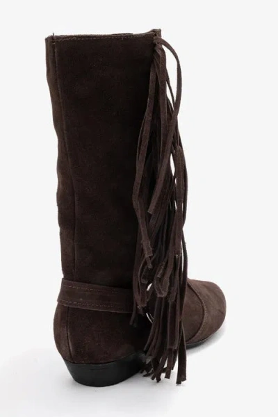 Forever & Always Shoes Selora Leather Buckle Western Boot In Brown
