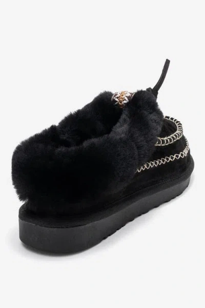 Forever & Always Shoes Noriel Leather Moccasin Slippers In Black