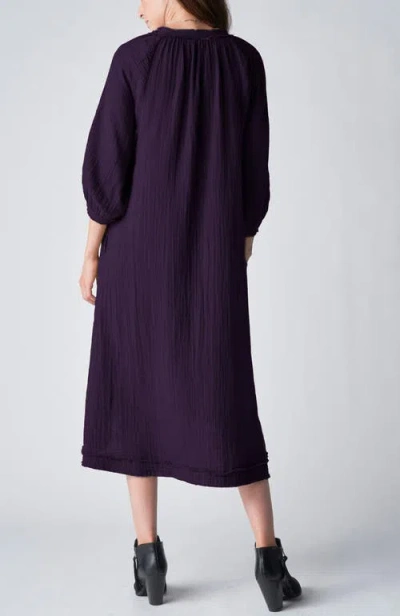 Ocean + Main Ocean+main Gauze Dress With Pockets In Purple