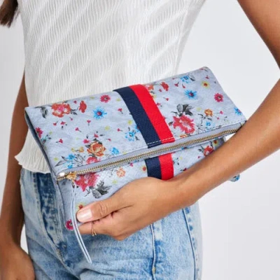 Moda Luxe Jules Print Clutch In Blue