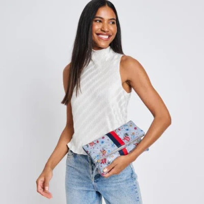 Moda Luxe Jules Print Clutch In Blue