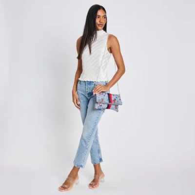 Moda Luxe Jules Print Clutch In Blue