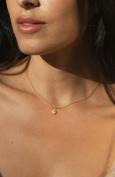 Satya Jewelry Clarity White Topaz Starburst Necklace In Gold