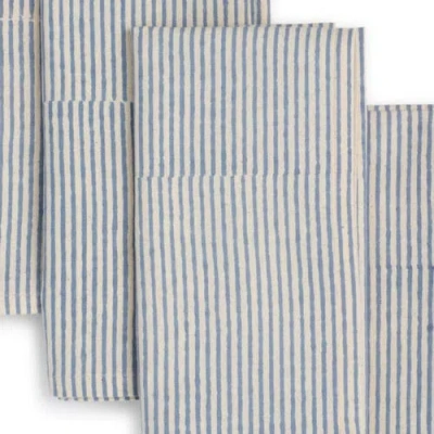 Sustainable Threads Vertex Hand Block Printed Napkins In Blue