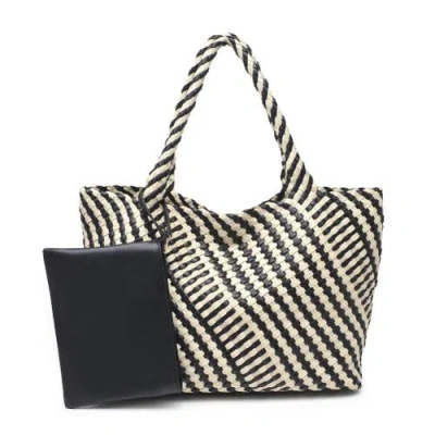 Moda Luxe Solana Woven Tote In Black